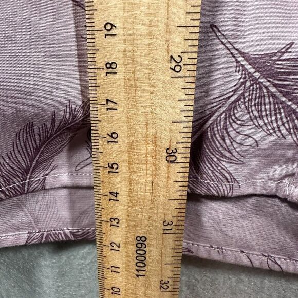 Duluth‎ Trading Co Wrinkle Fighter Tunic Button Down Shirt Purple Feather Medium - Picture 10 of 12